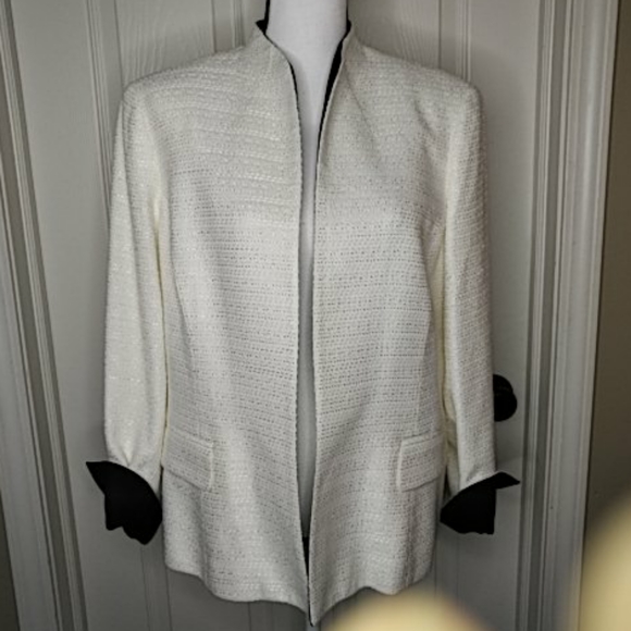 Jones New York White Black Blazer Suit Jacket 16 - Picture 1 of 6